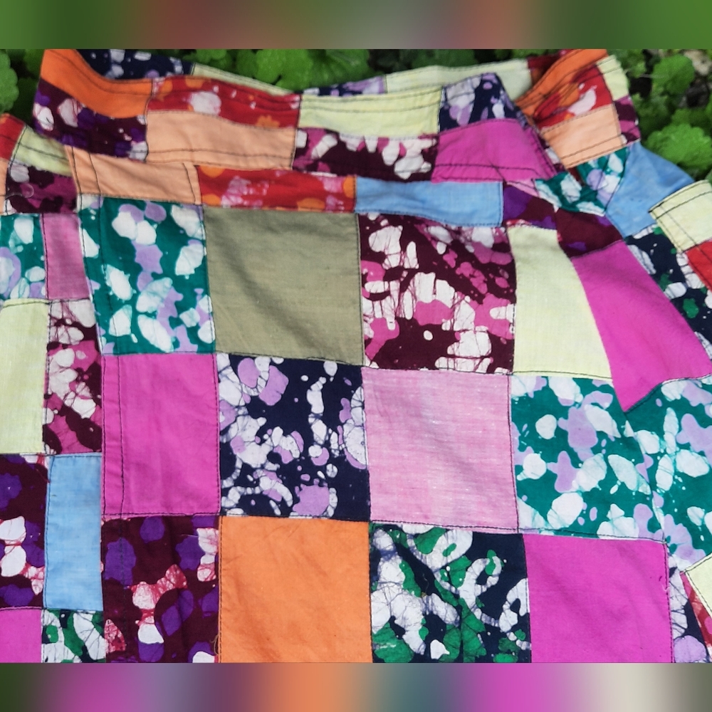 Vintage Patchwork Wrap Skirt Small BEAUTIFUL AUTH… - image 9